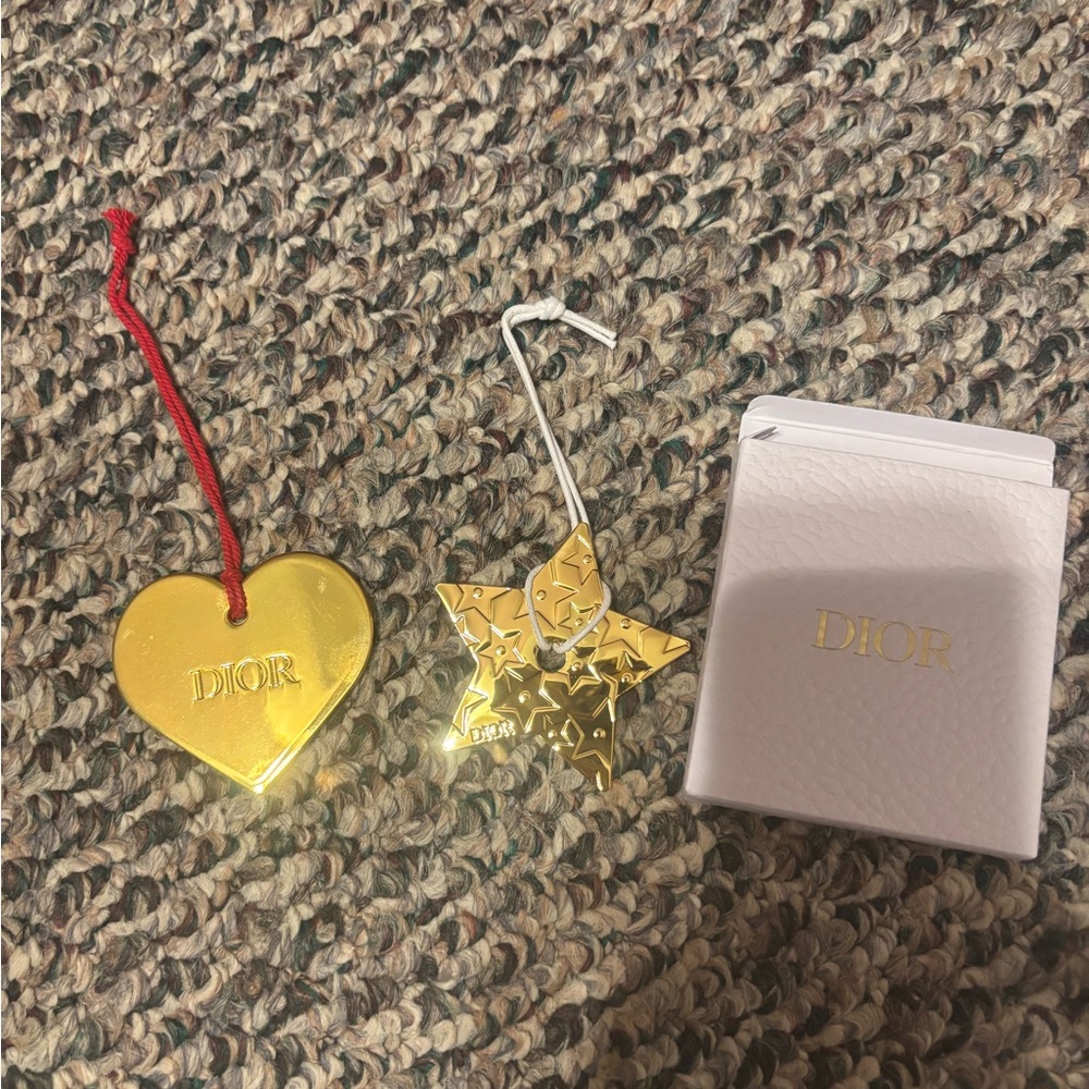 Dior Gold Heart and Star Decorations